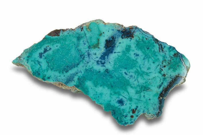 Colorful Chrysocolla and Shattuckite Slab - Mexico #280132